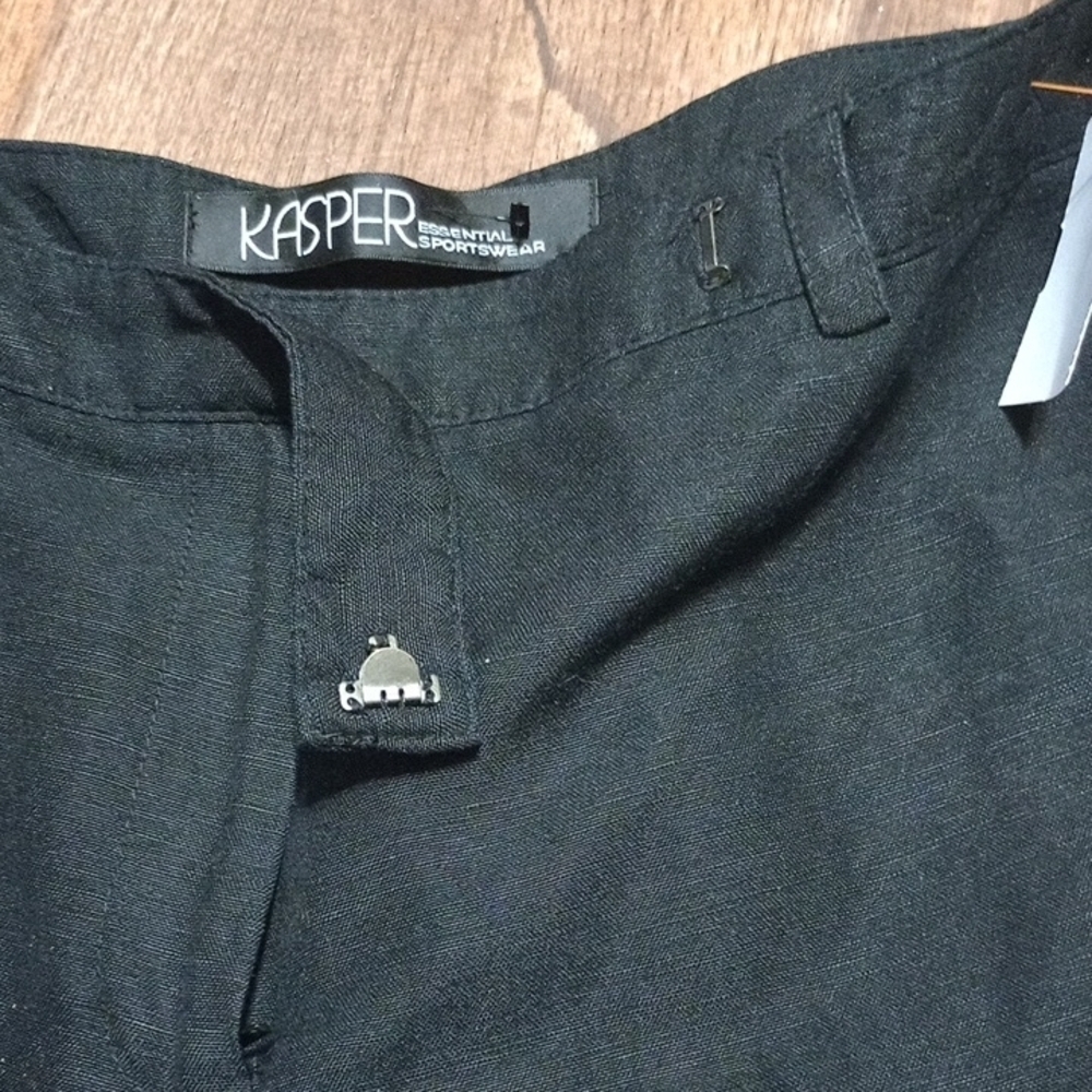 Womens Essential Black Linen Blend Pants Size 6 - Picture 3 of 6